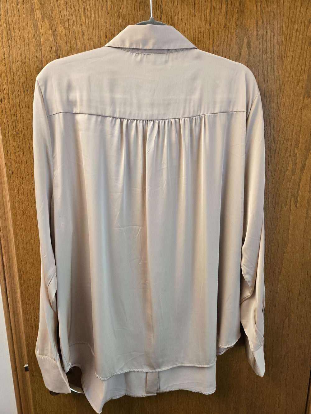 Torrid Tan Satin Button-Front Blouse - Picture 2 of 2